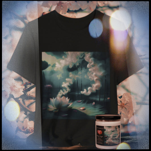 Warrior's Prayer Unscented Soy Candle & Lotus Spirit T-Shirt Bundle