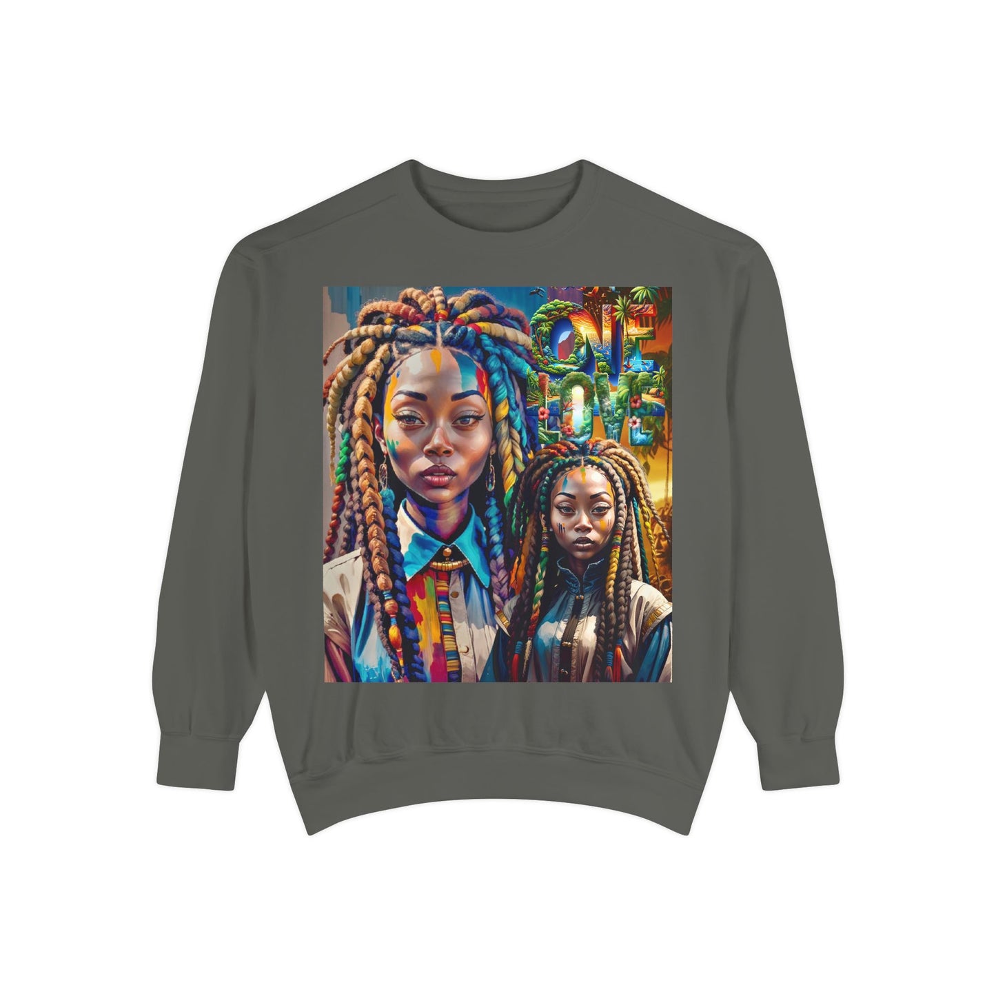 Locs Woman One Love Sweatshirt, Afrozentrischer Pullover, Geschenk für Schwarze Frauen, Ethno Kleidung, Natürliches Haar Top, Rasta Kleidung