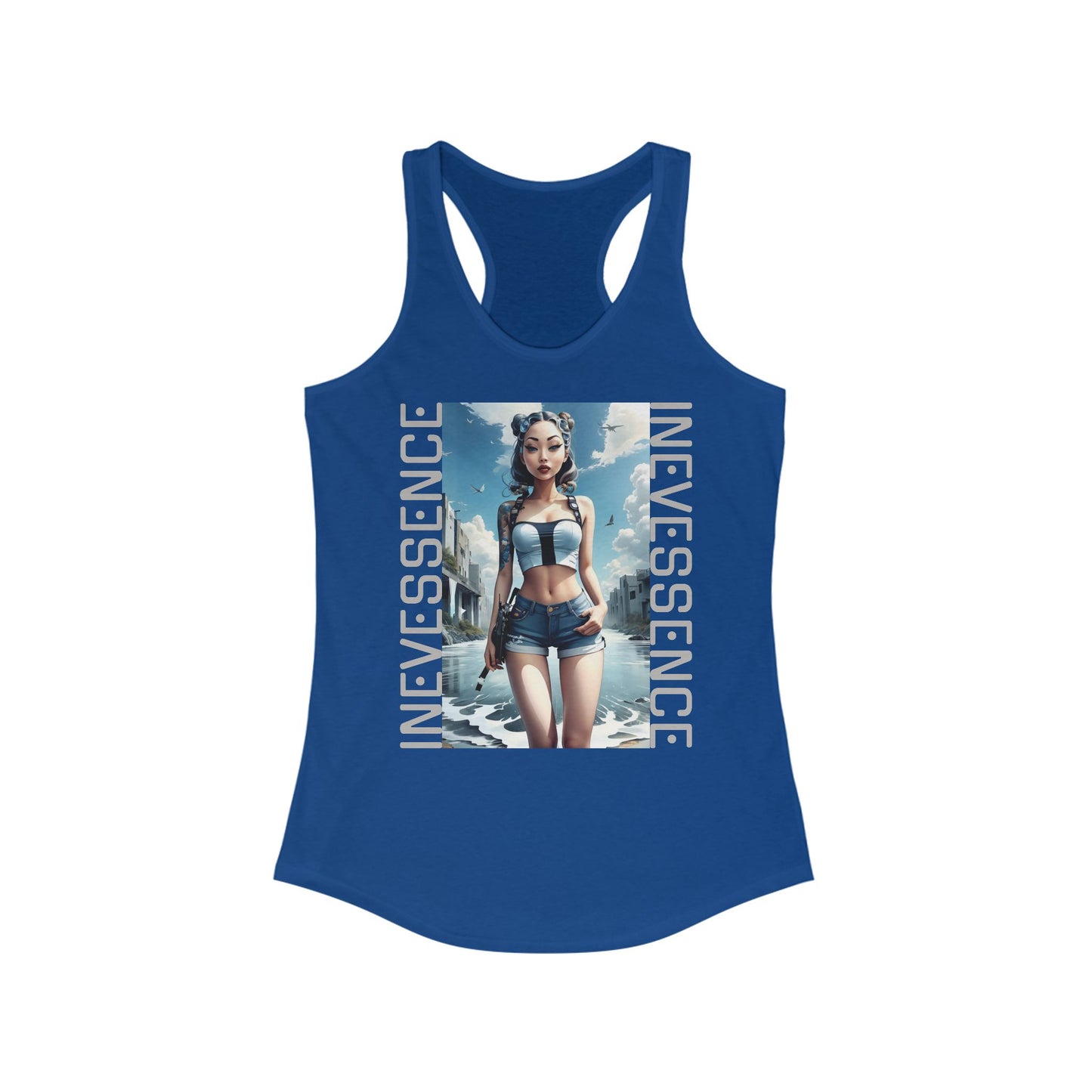 Beach Babe Model Racerback Tank, Women's Tank Top, Ideal Beach Clothing, Summer Racerback Tank, Beach Vacation Shirt, Women's Vacation Wear