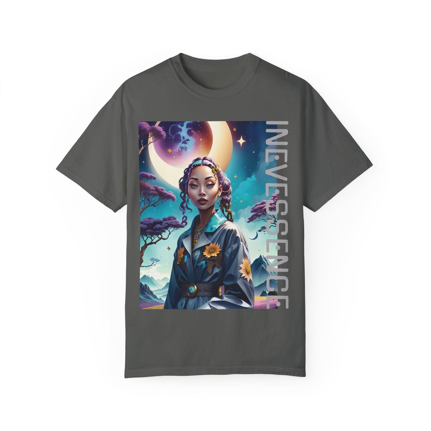 Crescent Moonlight Princess T-Shirt, Sterne Nachthimmel Boho T-Shirt, Himmlische Phasen Mond Top, Mystisches Grafik Shirt, Astrologie Geschenk für Sie,