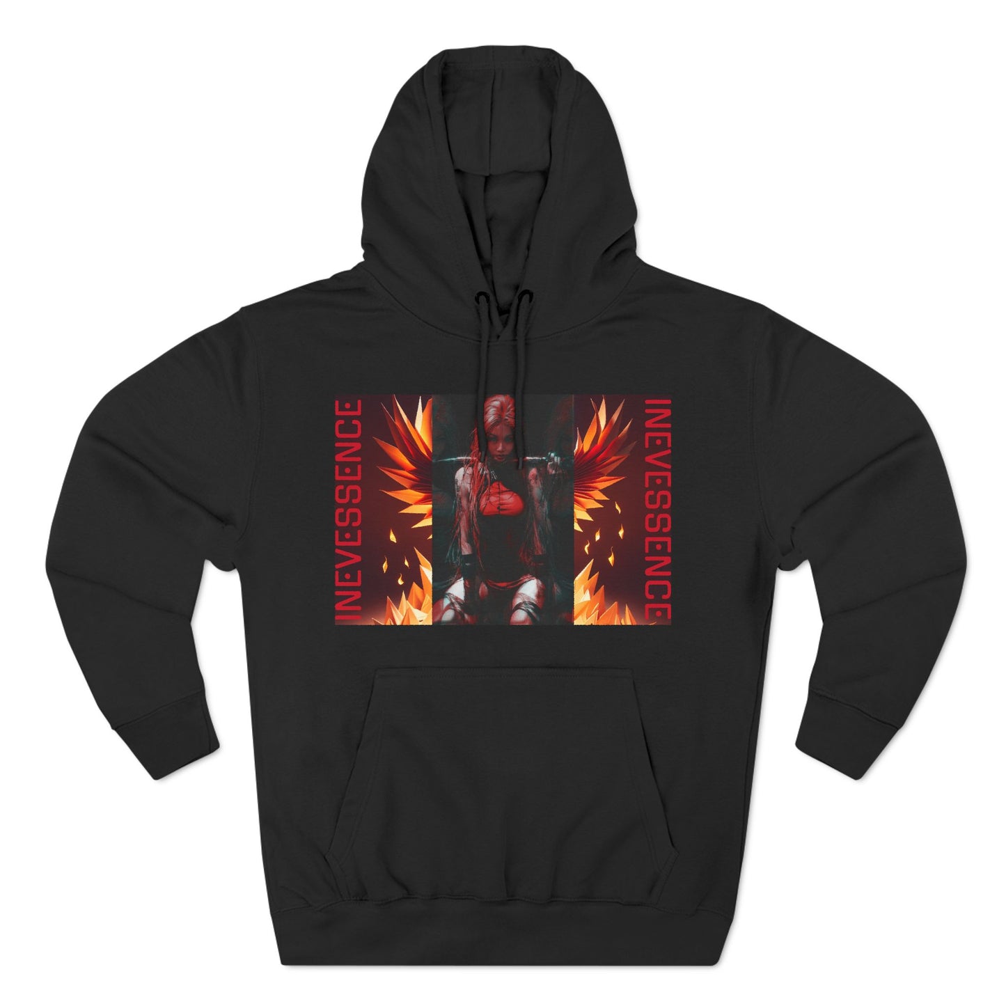 Phoenix Rising Fleece Hoodie - Three-Panel Sweatshirt, Fire Bird Lightweight Jacket, Mythical Creature Pullover, Rebirth Outerwear,