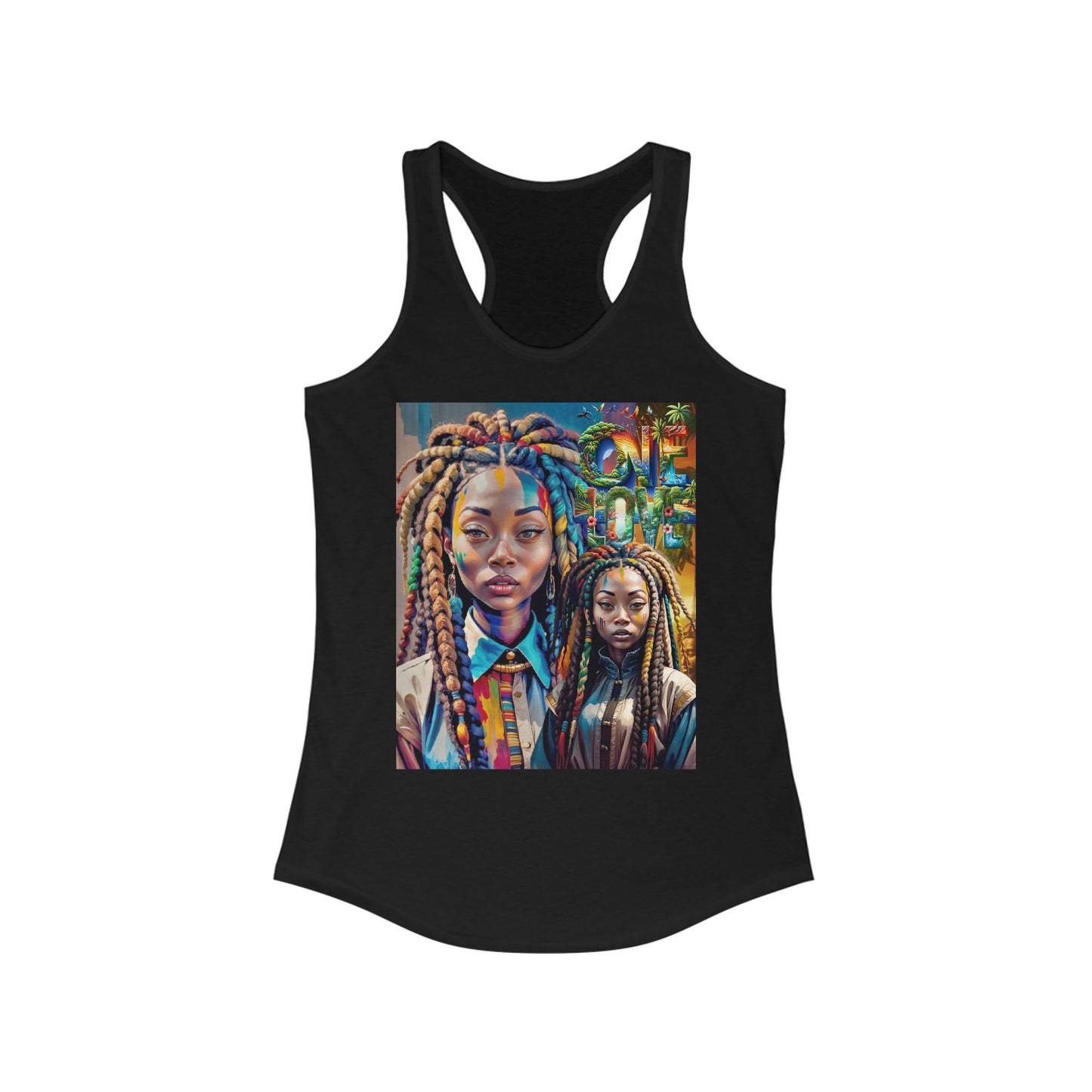 Loc Woman One Love Ideales Racerback-Tanktop, Tanktops, Kulturtop, Rastafari