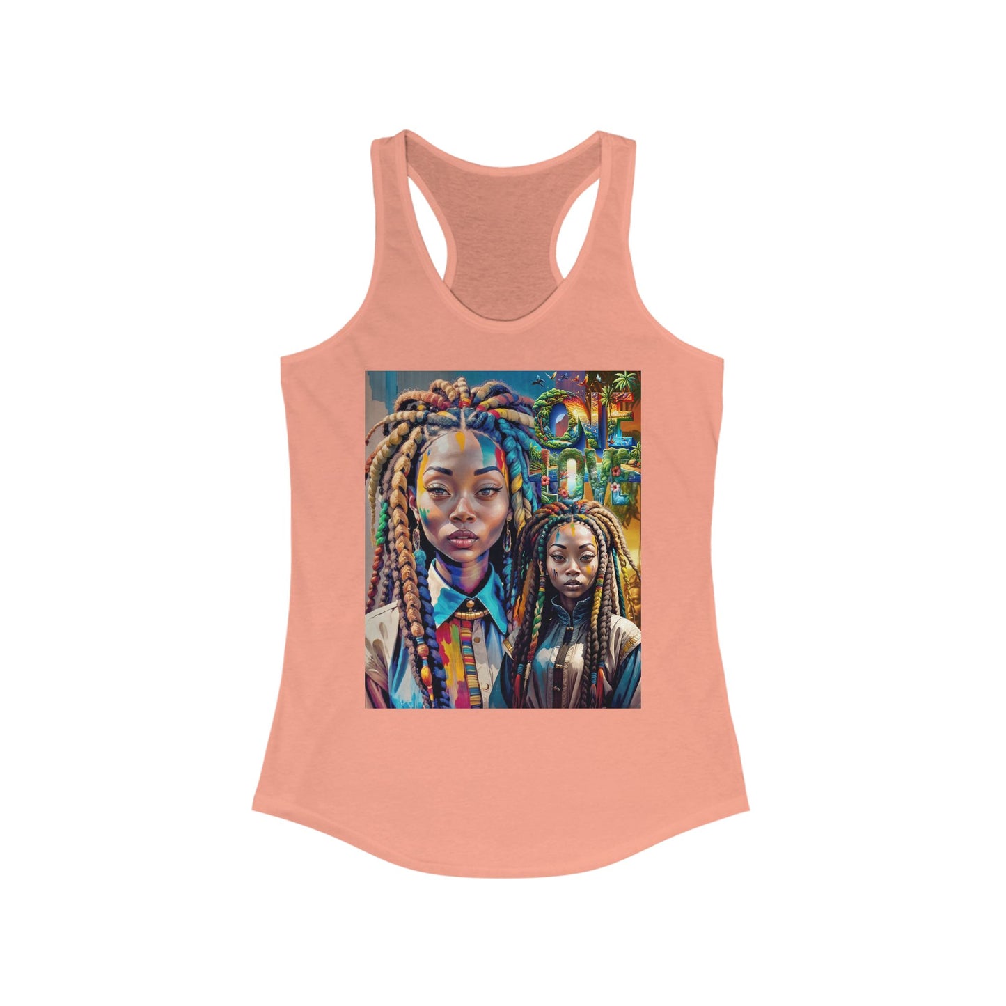 Loc Woman One Love Ideales Racerback-Tanktop, Tanktops, Kulturtop, Rastafari