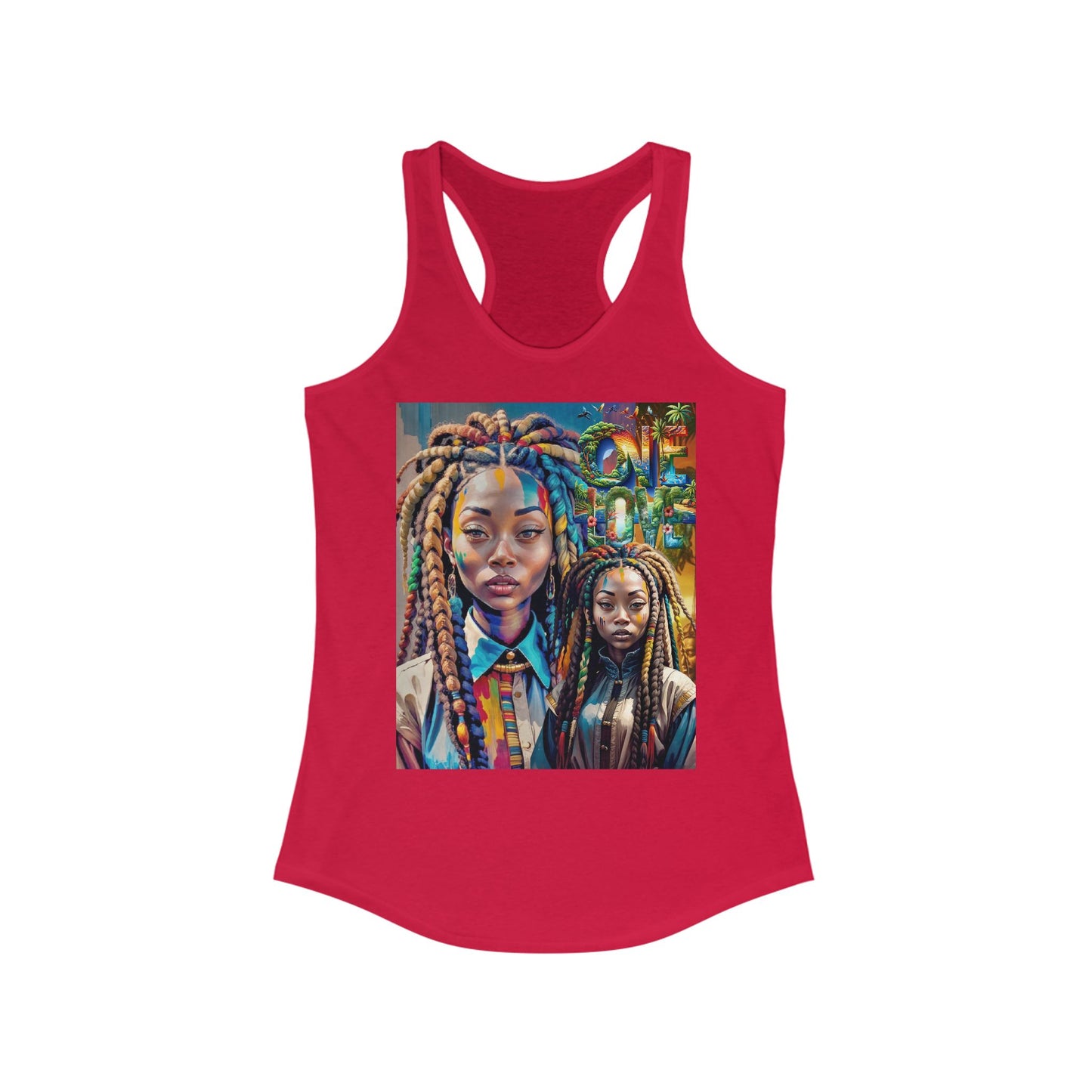 Loc Woman One Love Ideales Racerback-Tanktop, Tanktops, Kulturtop, Rastafari