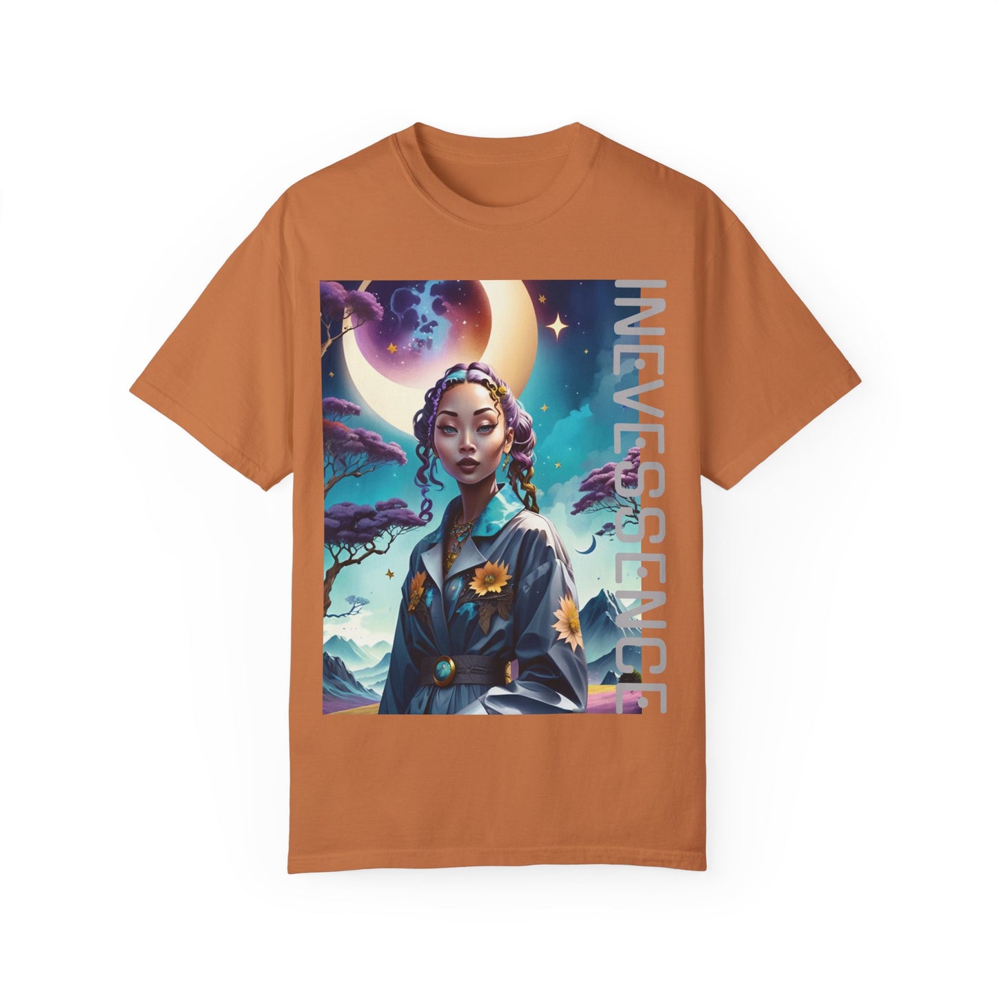 Crescent Moonlight Princess T-Shirt, Sterne Nachthimmel Boho T-Shirt, Himmlische Phasen Mond Top, Mystisches Grafik Shirt, Astrologie Geschenk für Sie,