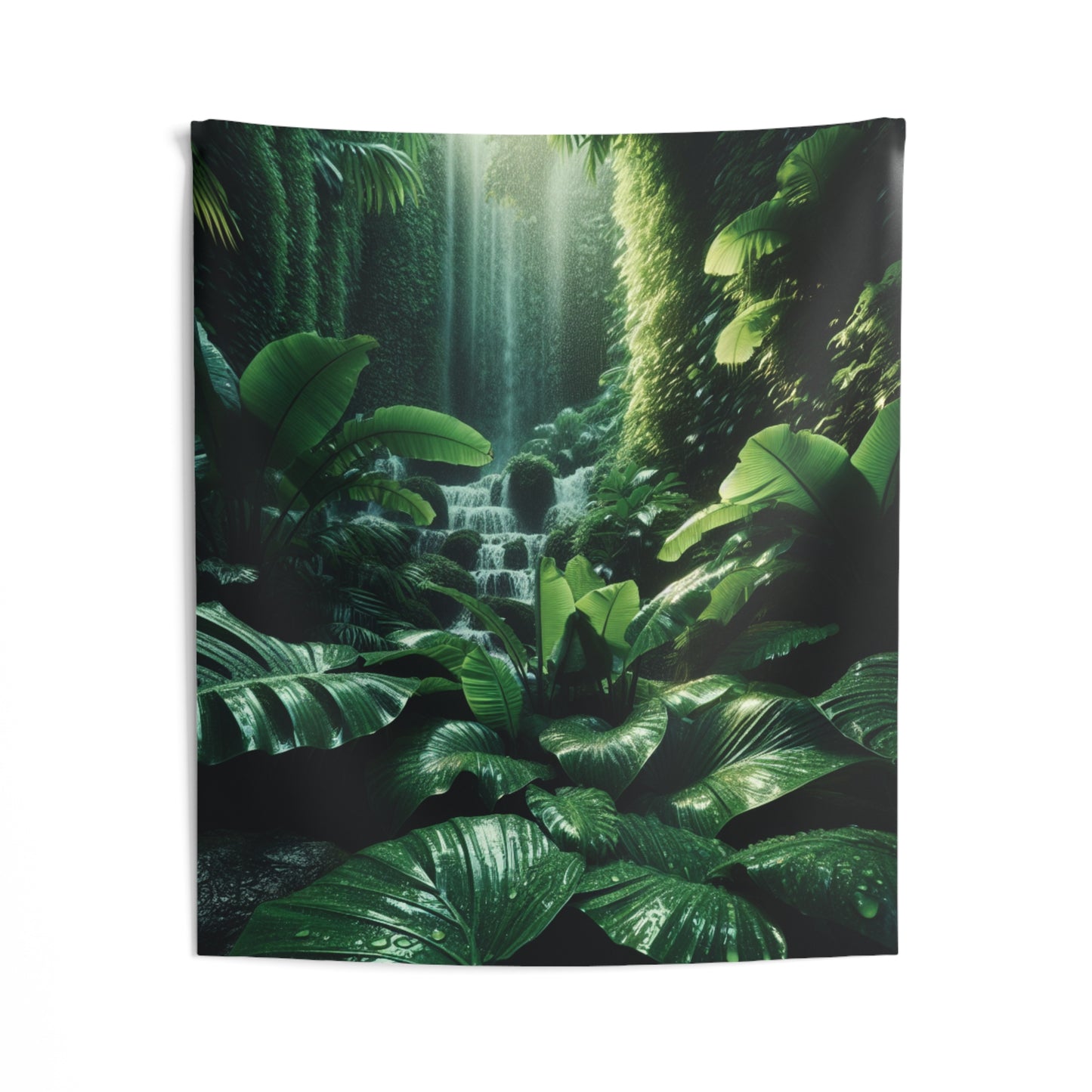 Wall Tapestries, Zen Forest Waterfall Tapestry, Meditation Room Decor, Nature Wall Hanging, Large Fabric Art, Relaxing Home Decoration, Boho