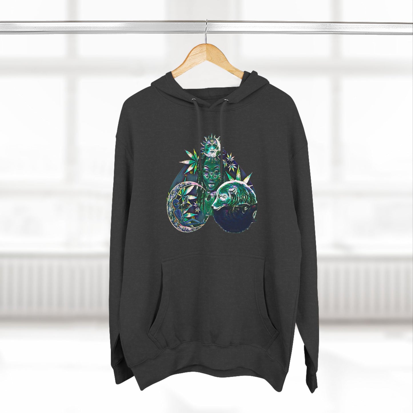 Emerald Ecstasy Three-Panel Fleece Hoodie