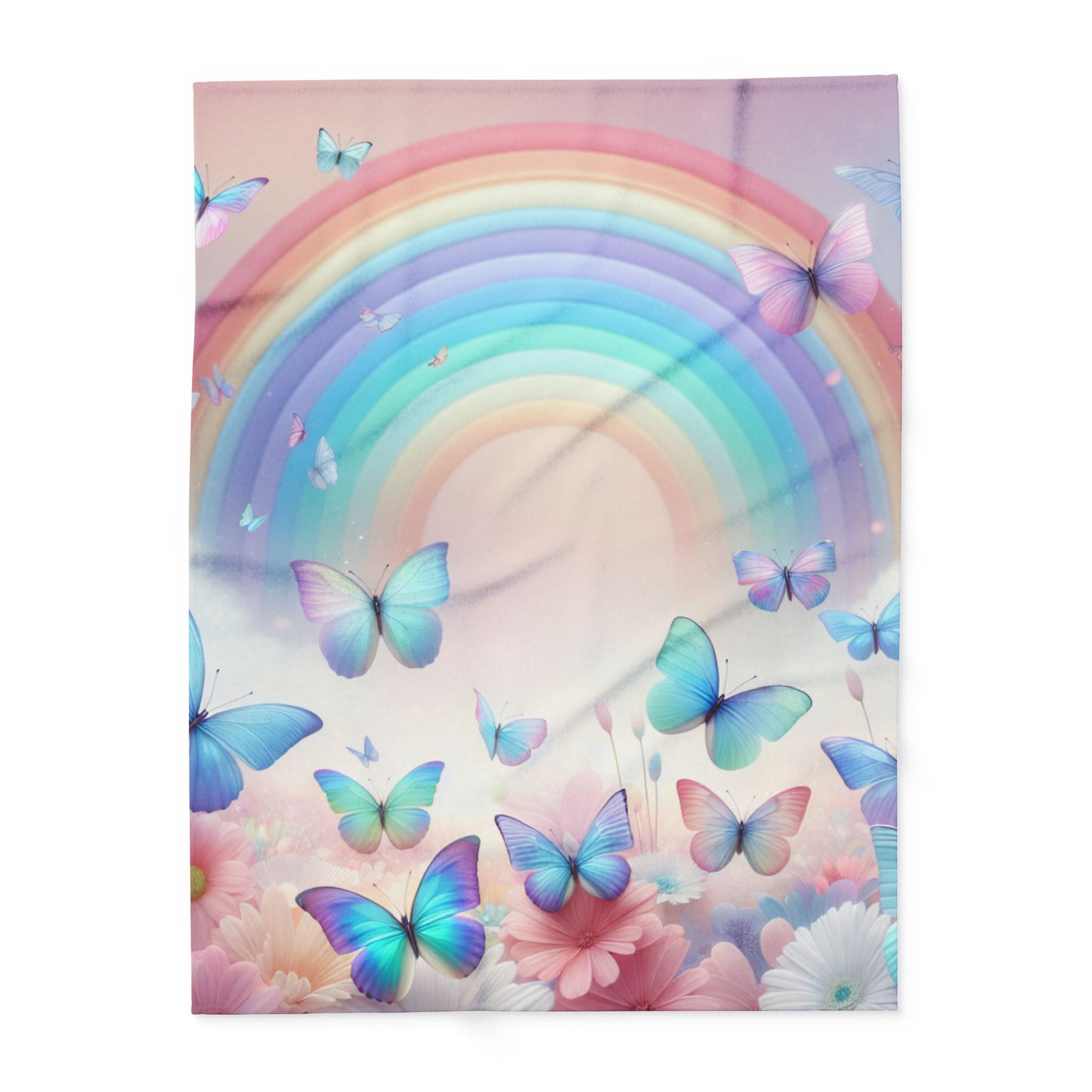 Fleece Blanket Butterflies and Rainbows