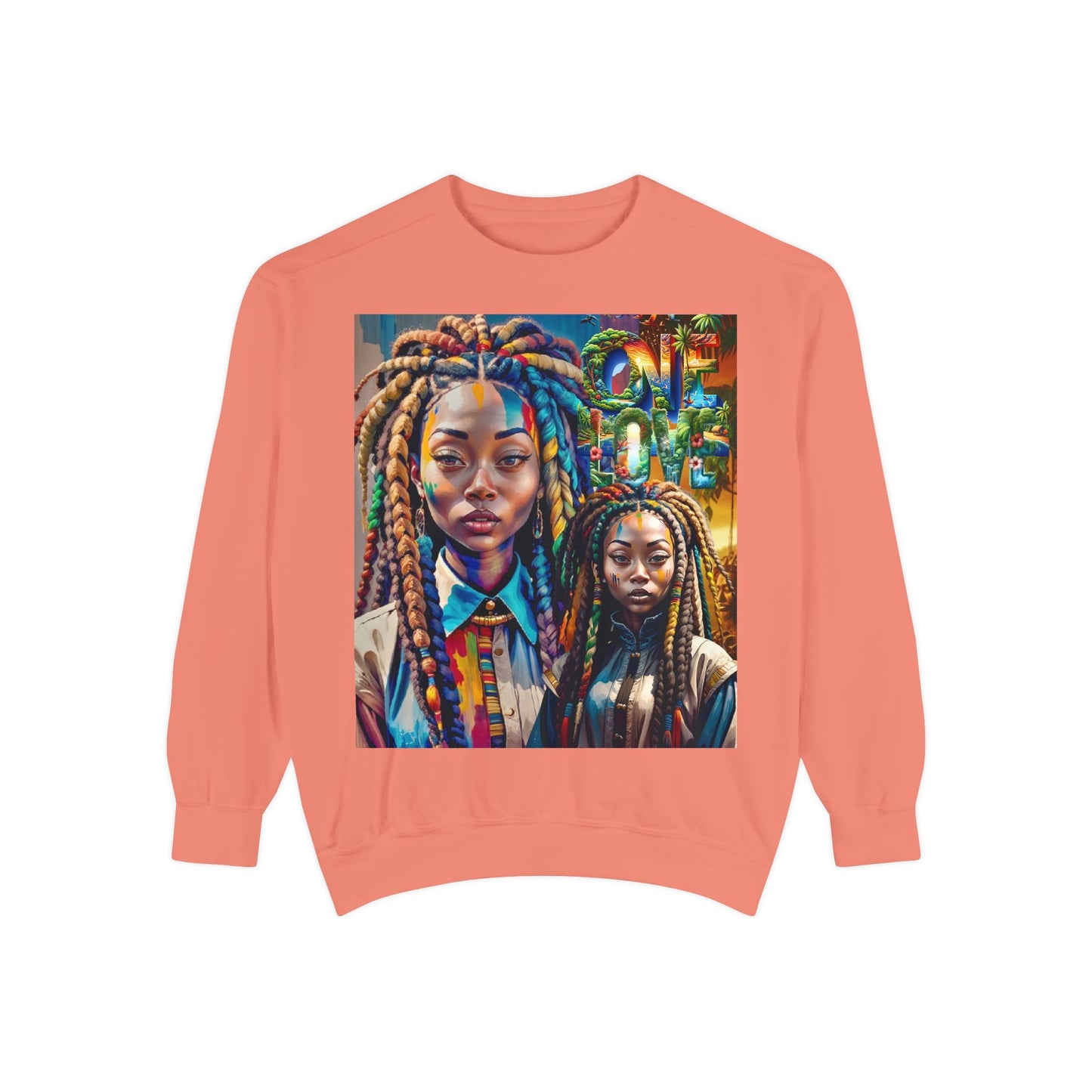 Locs Woman One Love Sweatshirt, Afrozentrischer Pullover, Geschenk für Schwarze Frauen, Ethno Kleidung, Natürliches Haar Top, Rasta Kleidung