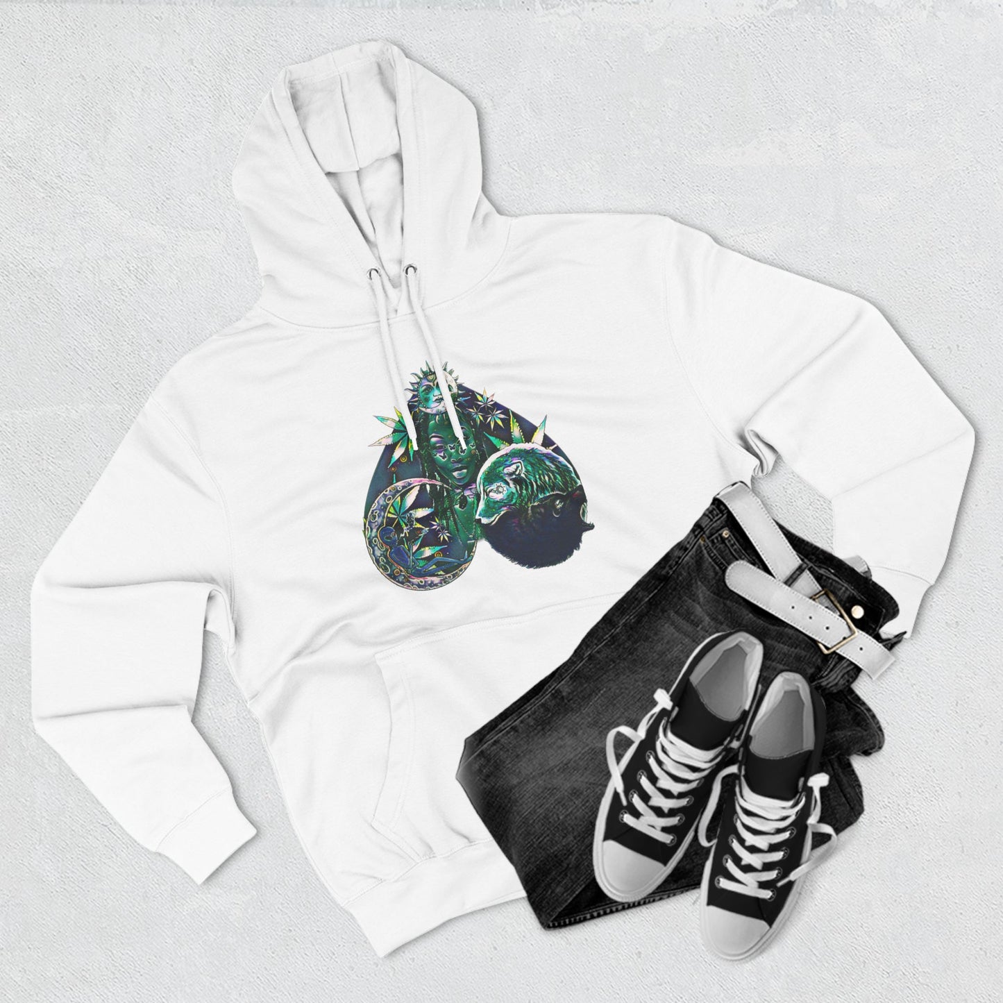 Emerald Ecstasy Three-Panel Fleece Hoodie