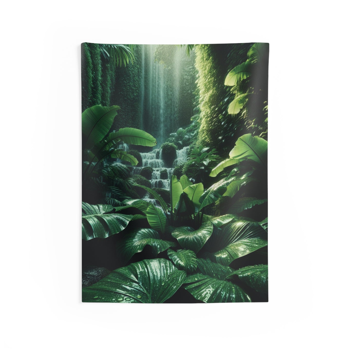 Wall Tapestries, Zen Forest Waterfall Tapestry, Meditation Room Decor, Nature Wall Hanging, Large Fabric Art, Relaxing Home Decoration, Boho