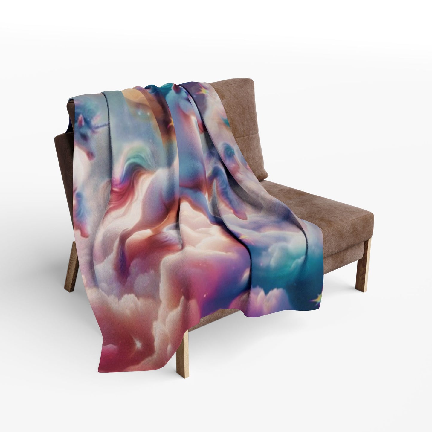 Fleece Blanket - Unicorn Dancing on Clouds Design