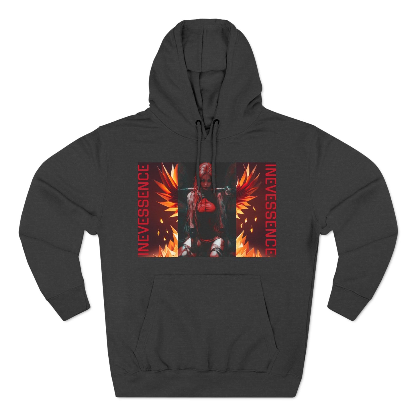 Phoenix Rising Fleece Hoodie - Three-Panel Sweatshirt, Fire Bird Lightweight Jacket, Mythical Creature Pullover, Rebirth Outerwear,