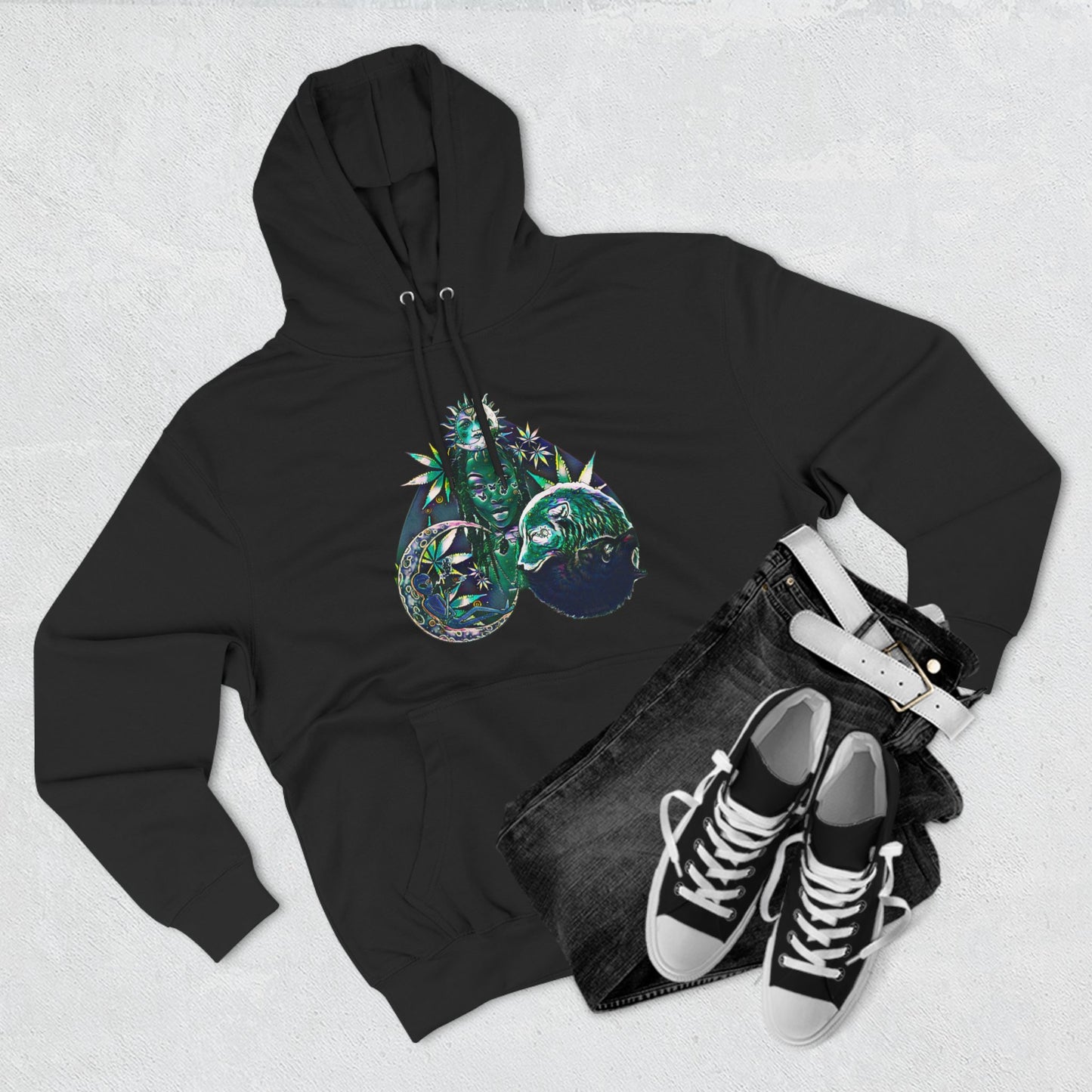 Emerald Ecstasy Three-Panel Fleece Hoodie