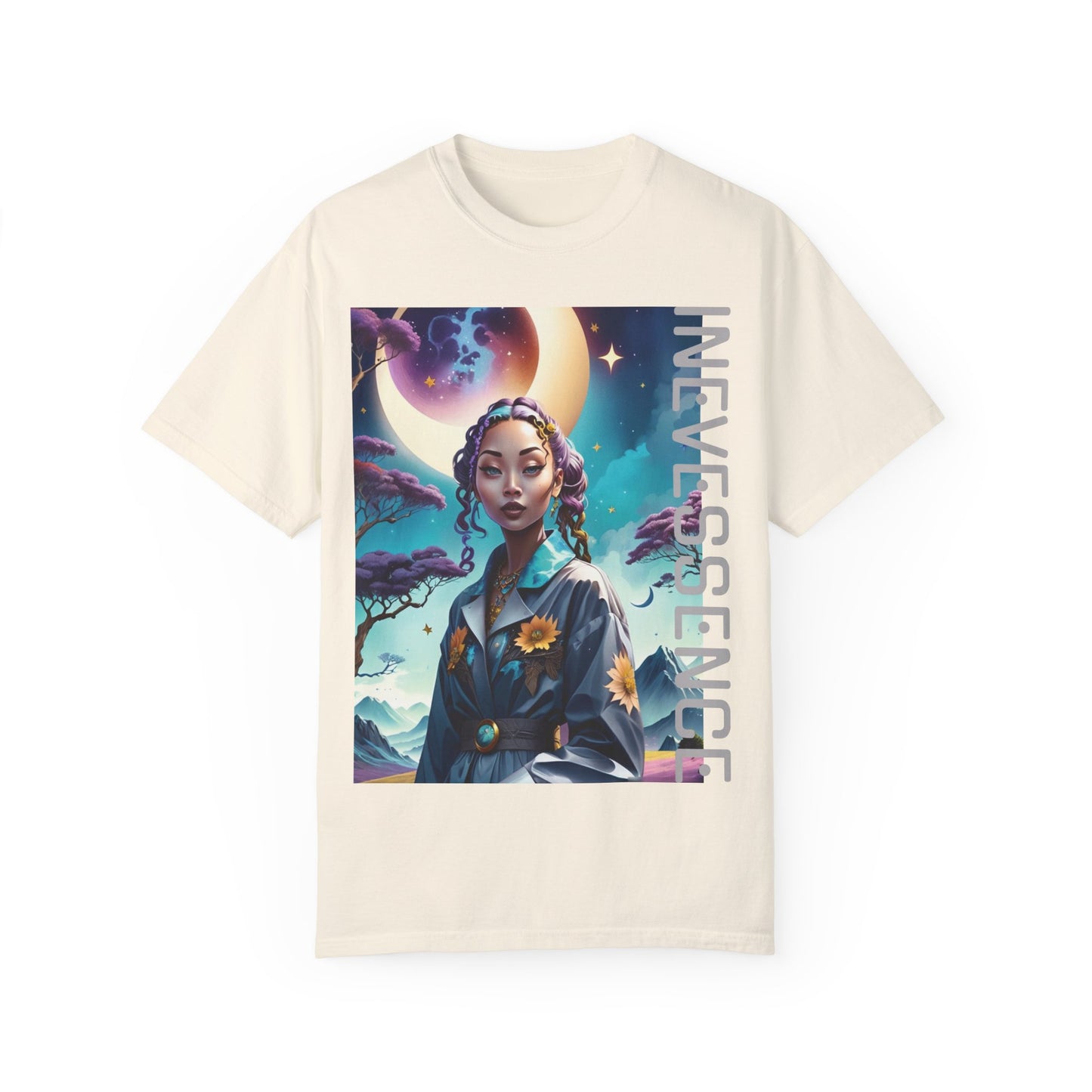 Crescent Moonlight Princess T-Shirt, Sterne Nachthimmel Boho T-Shirt, Himmlische Phasen Mond Top, Mystisches Grafik Shirt, Astrologie Geschenk für Sie,