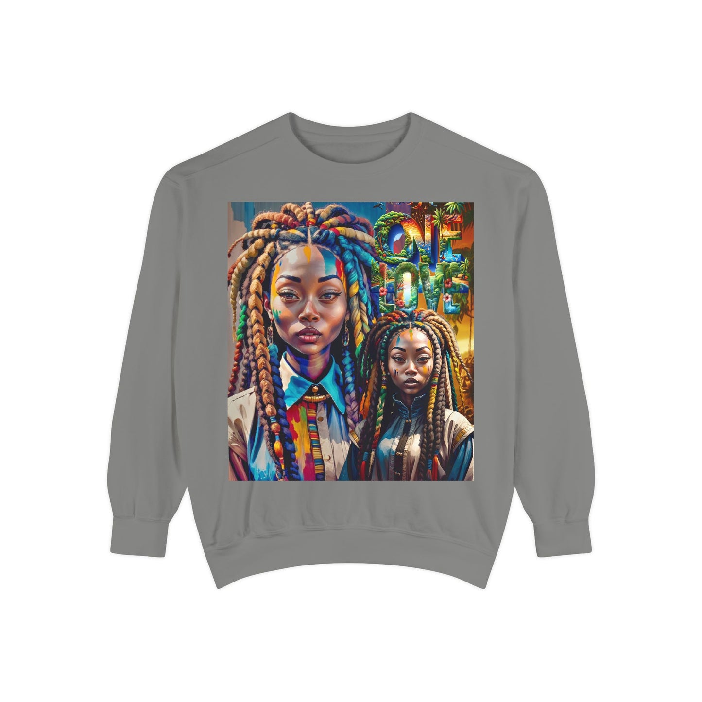 Locs Woman One Love Sweatshirt, Afrozentrischer Pullover, Geschenk für Schwarze Frauen, Ethno Kleidung, Natürliches Haar Top, Rasta Kleidung