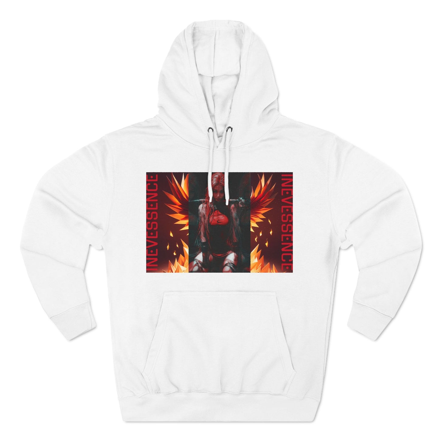 Phoenix Rising Fleece Hoodie - Three-Panel Sweatshirt, Fire Bird Lightweight Jacket, Mythical Creature Pullover, Rebirth Outerwear,