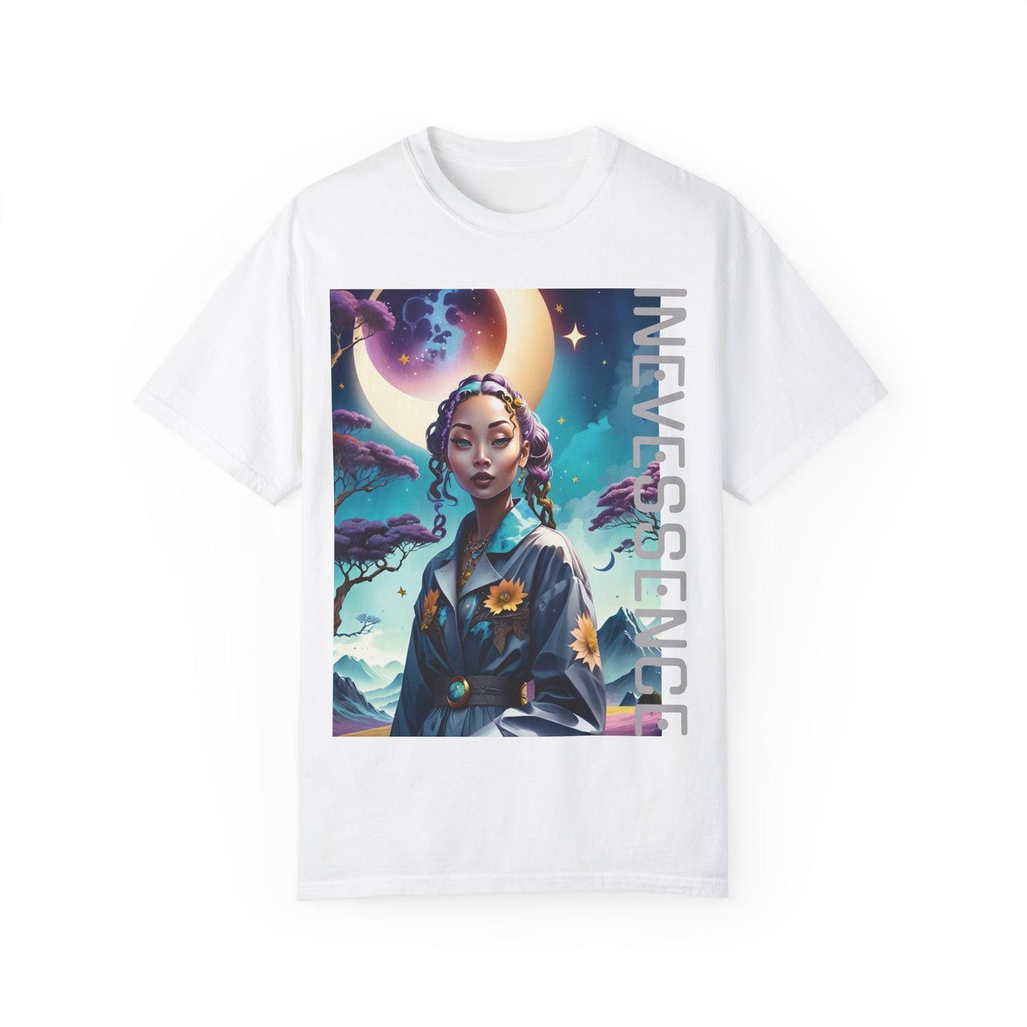 Crescent Moonlight Princess T-Shirt, Sterne Nachthimmel Boho T-Shirt, Himmlische Phasen Mond Top, Mystisches Grafik Shirt, Astrologie Geschenk für Sie,