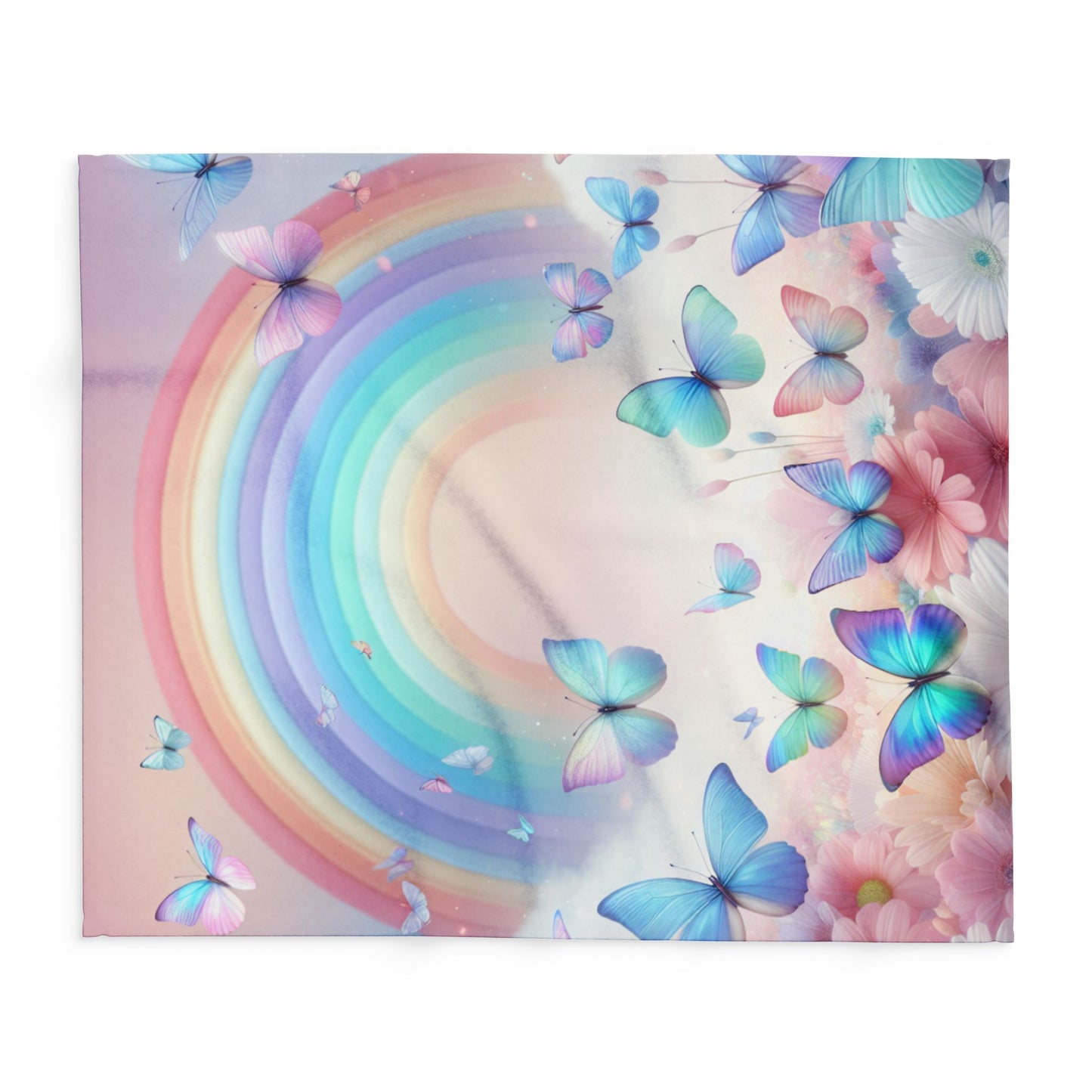 Fleece Blanket Butterflies and Rainbows