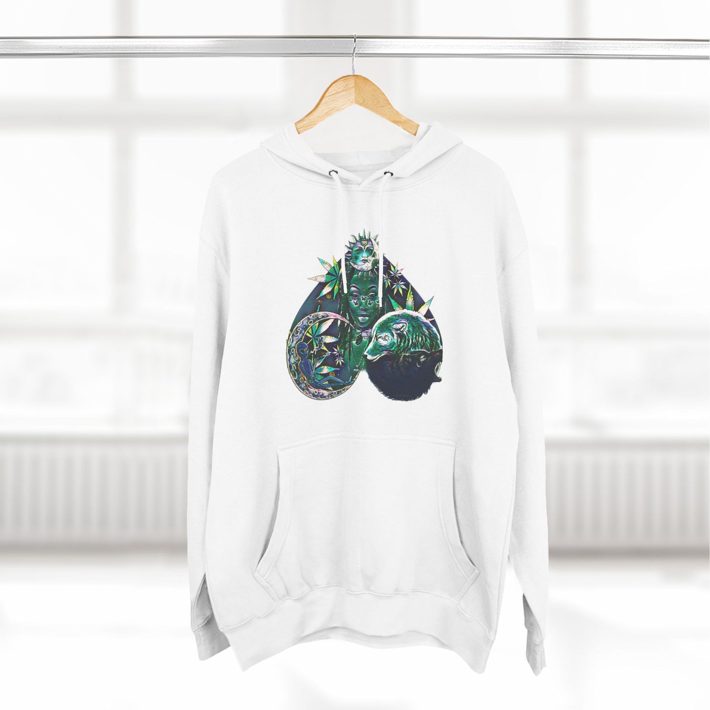 Emerald Ecstasy Three-Panel Fleece Hoodie