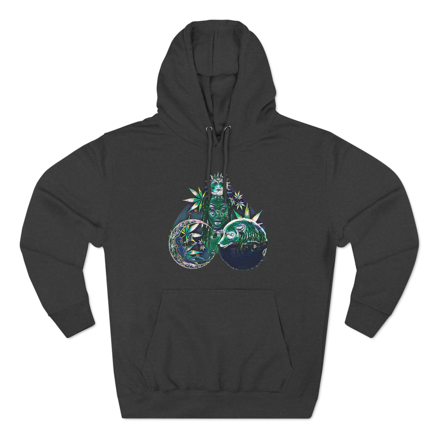 Emerald Ecstasy Three-Panel Fleece Hoodie