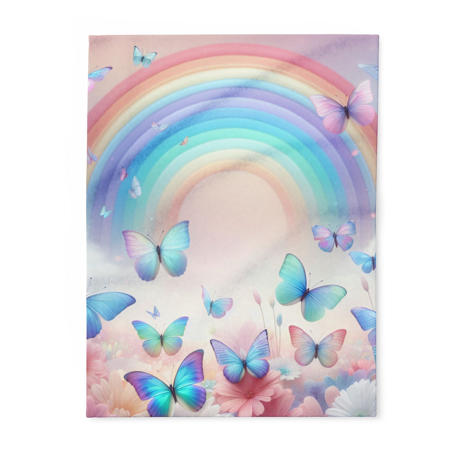 Fleece Blanket Butterflies and Rainbows