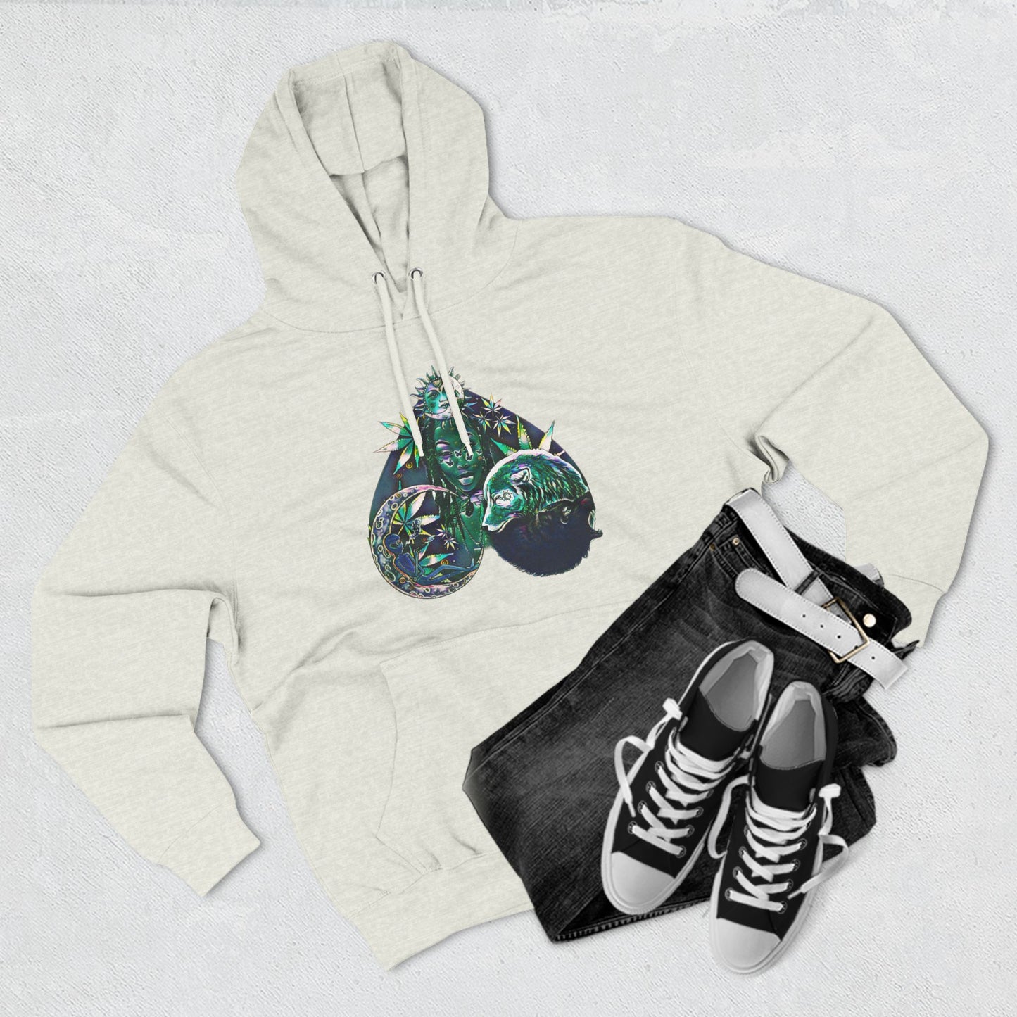 Emerald Ecstasy Three-Panel Fleece Hoodie