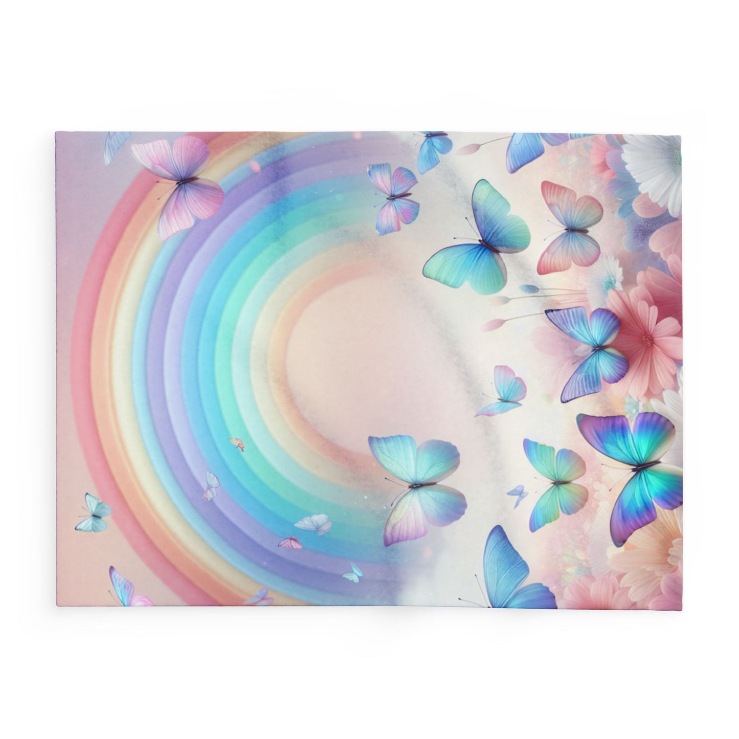 Fleece Blanket Butterflies and Rainbows