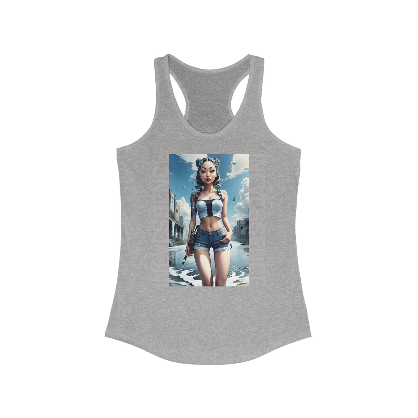 Beach Babe Model Racerback Tank, Women's Tank Top, Ideal Beach Clothing, Summer Racerback Tank, Beach Vacation Shirt, Women's Vacation Wear