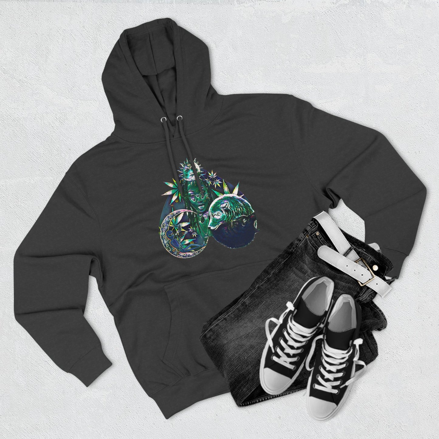 Emerald Ecstasy Three-Panel Fleece Hoodie