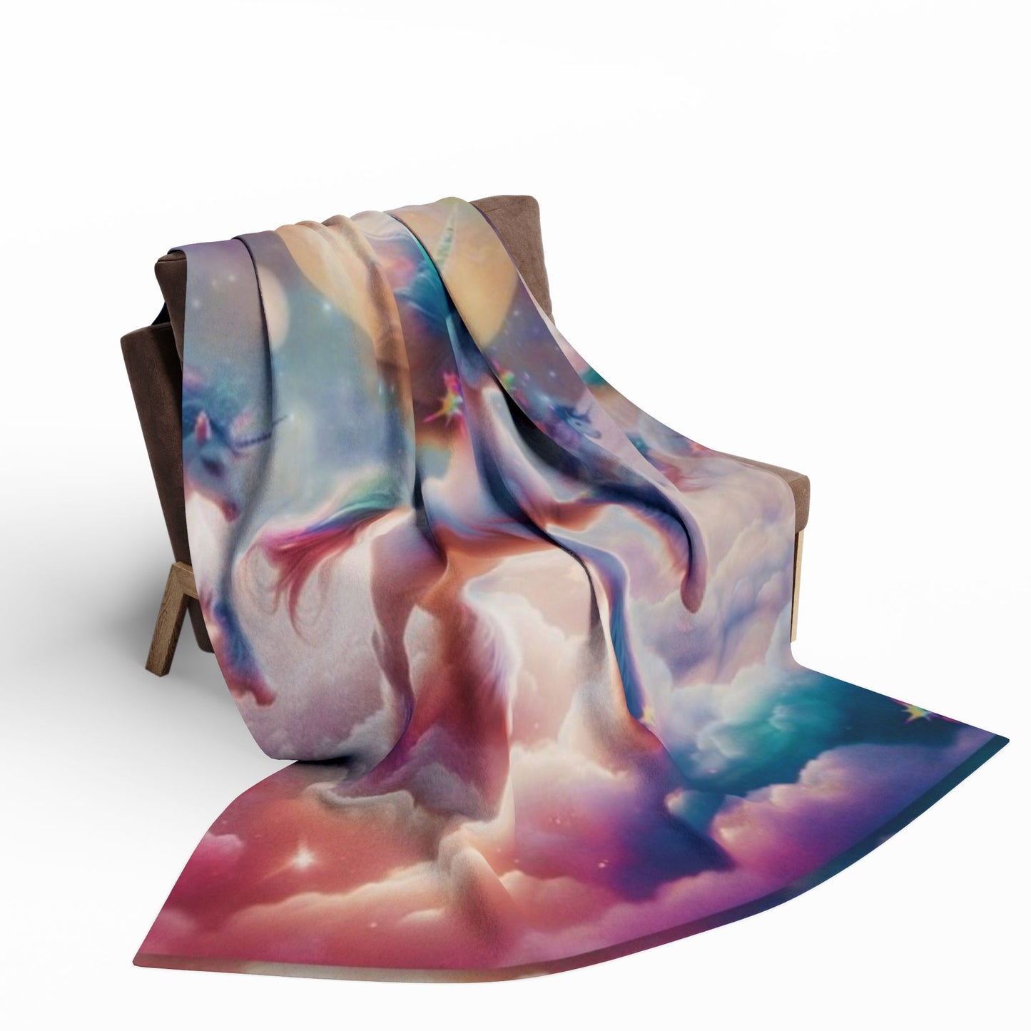 Fleece Blanket - Unicorn Dancing on Clouds Design