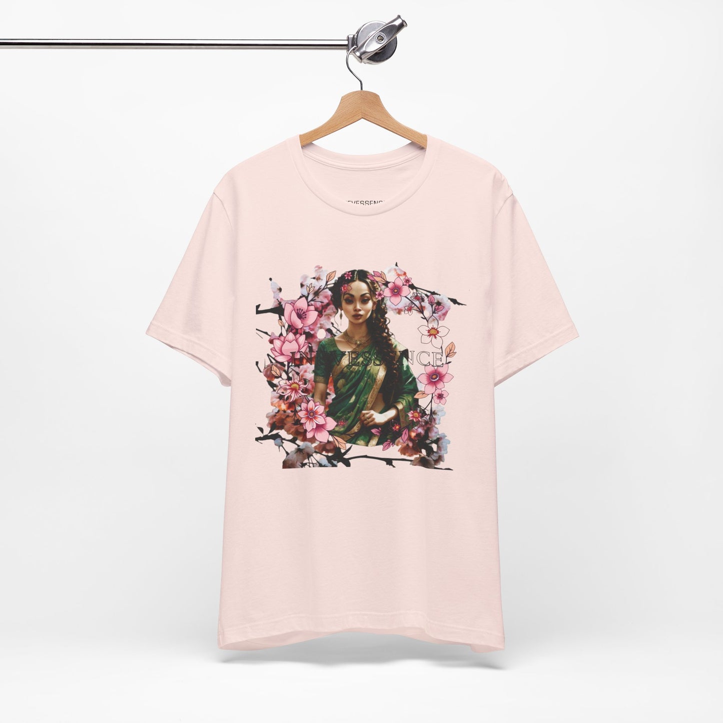 Cherry Blossom Apsara T-Shirt, Floral Tee, Unisex Short Sleeve Shirt, Spring Fashion Top, Asian Art Clothing