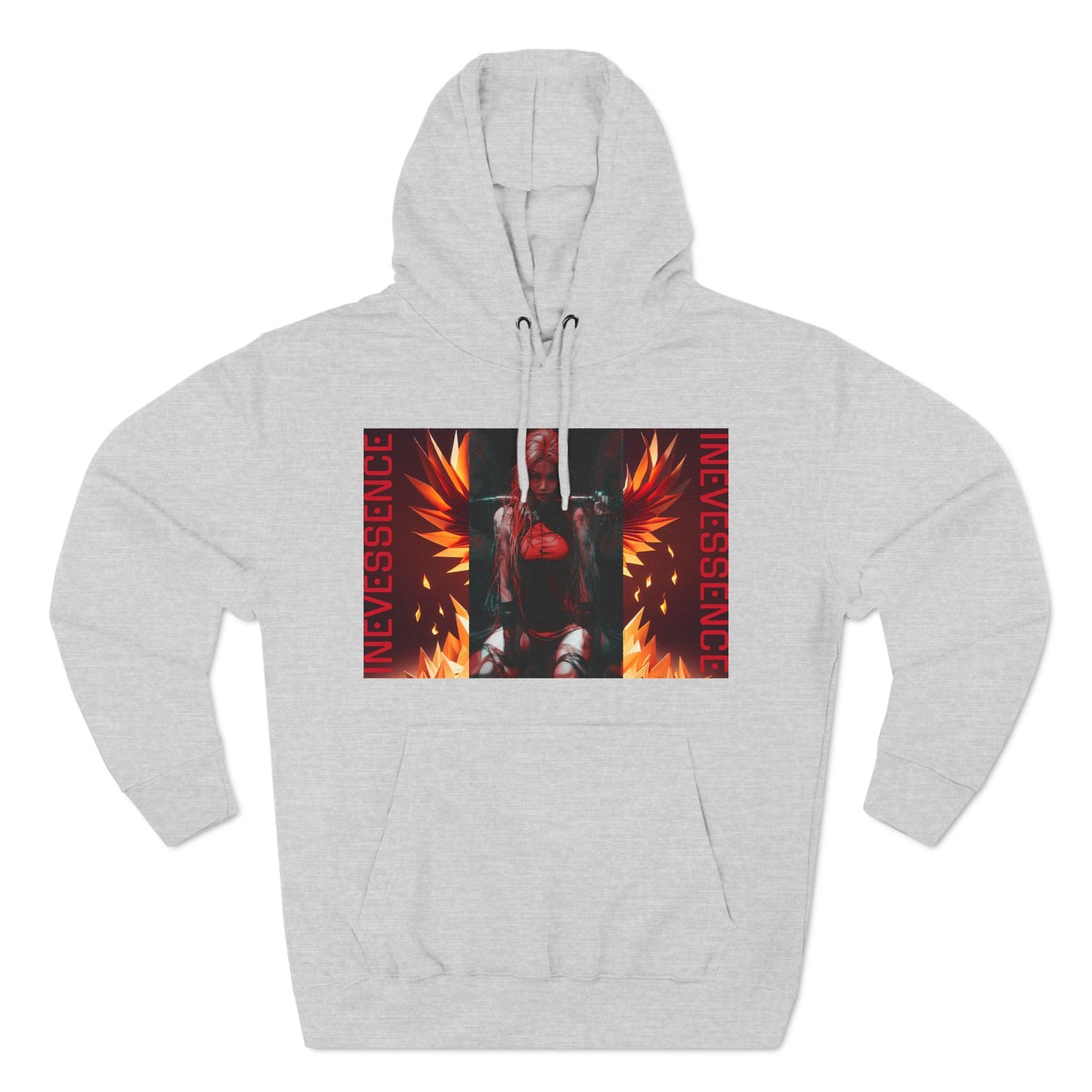 Phoenix Rising Fleece Hoodie - Three-Panel Sweatshirt, Fire Bird Lightweight Jacket, Mythical Creature Pullover, Rebirth Outerwear,