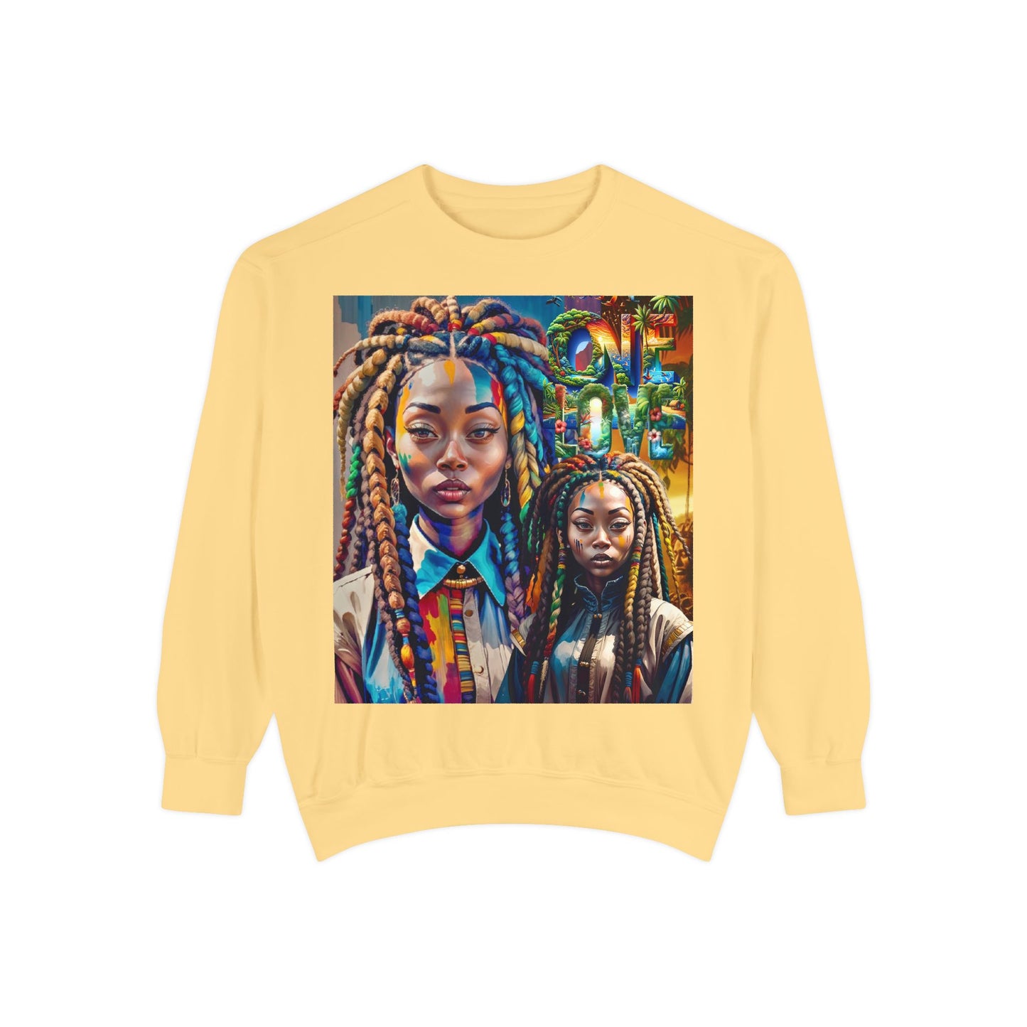 Locs Woman One Love Sweatshirt, Afrozentrischer Pullover, Geschenk für Schwarze Frauen, Ethno Kleidung, Natürliches Haar Top, Rasta Kleidung