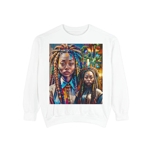 Locs Woman One Love Sweatshirt, Afrozentrischer Pullover, Geschenk für Schwarze Frauen, Ethno Kleidung, Natürliches Haar Top, Rasta Kleidung