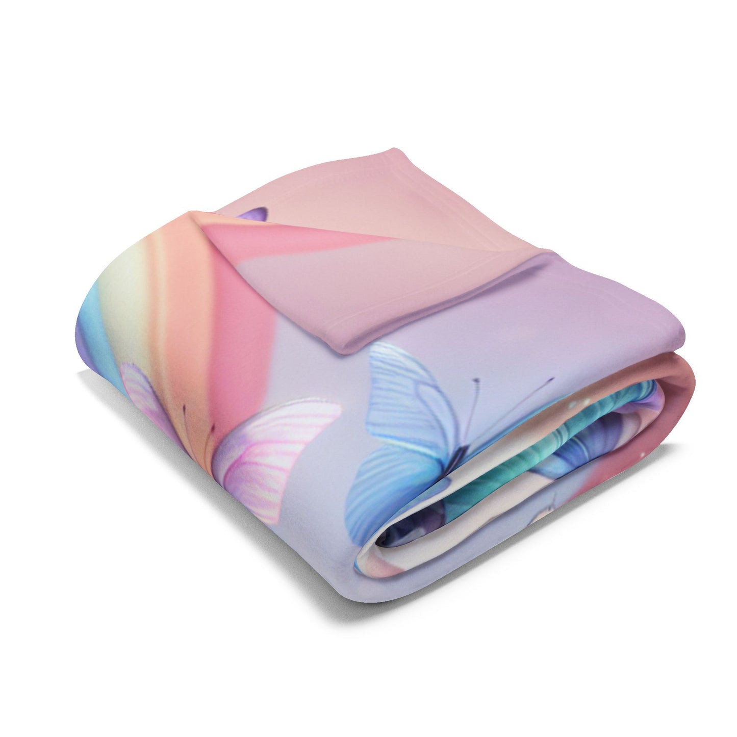 Fleece Blanket Butterflies and Rainbows