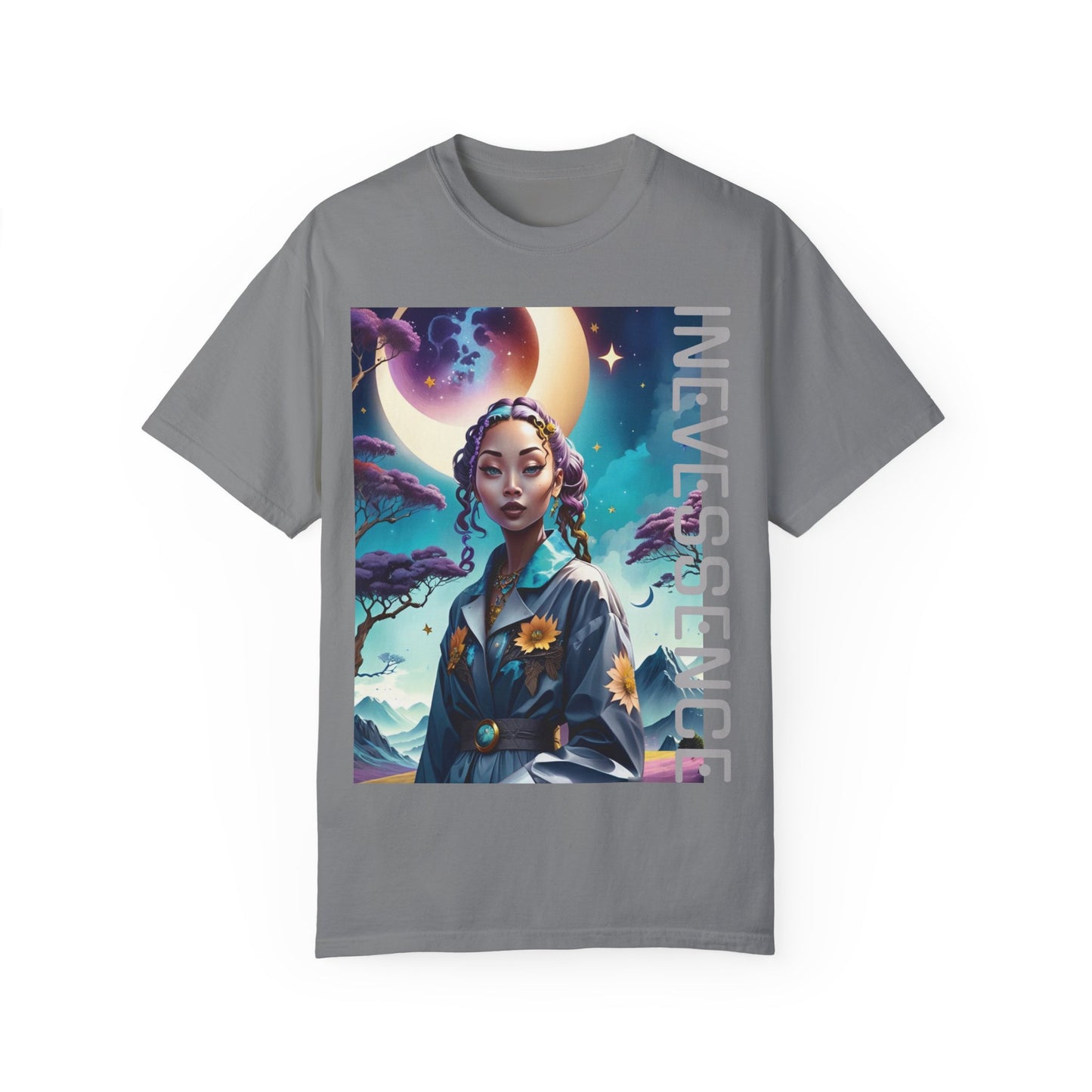 Crescent Moonlight Princess T-Shirt, Sterne Nachthimmel Boho T-Shirt, Himmlische Phasen Mond Top, Mystisches Grafik Shirt, Astrologie Geschenk für Sie,