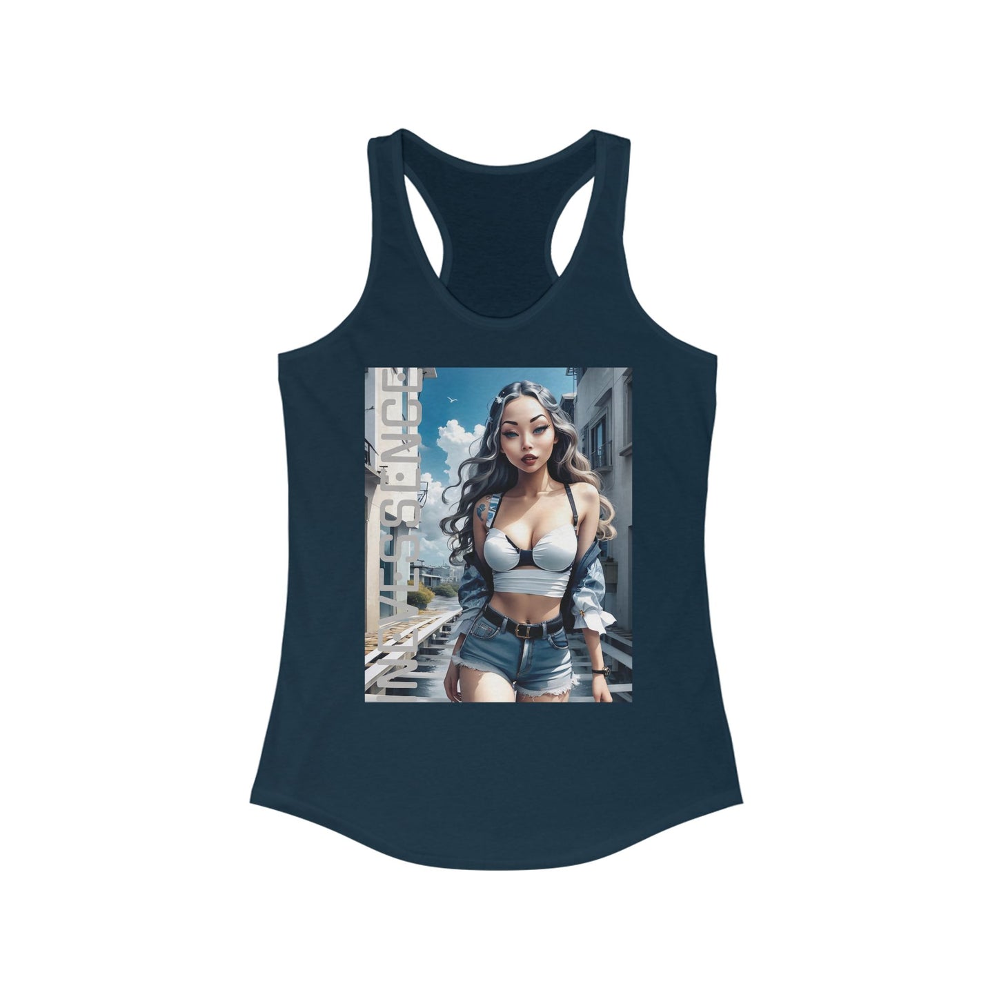 Beach Walk Racerback Tank Top, Model Walking Tank, Women's Ideal Tank, Summer Fashion Tank, Vacation Beach Tank, Beach Lover