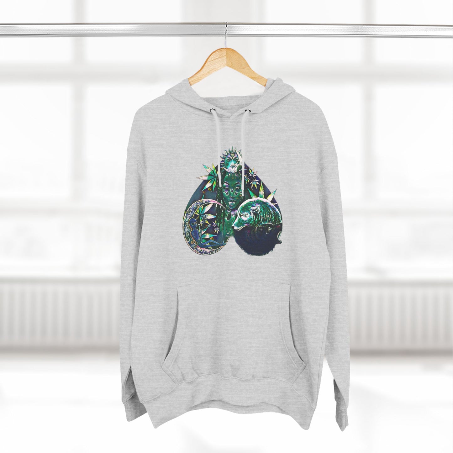 Emerald Ecstasy Three-Panel Fleece Hoodie